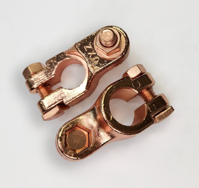 АКБ клемма  "медь №4" ЕВРО 1зажим (к-т 2шт)