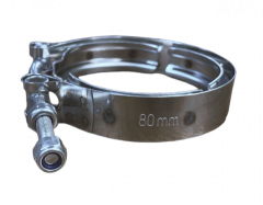 Хомут V-образный КАМАЗ,ПАЗ турбокомпрессора дв.Cummins 80мм (3212480, 3538932), W2 (нерж)