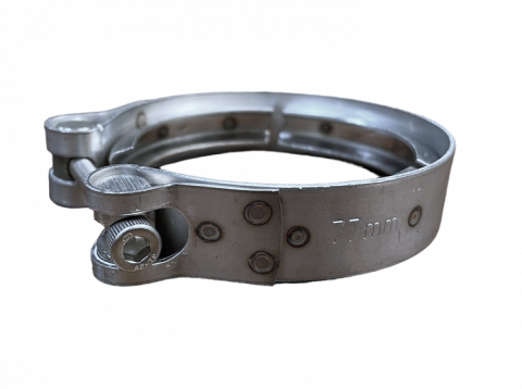 Хомут V-образный ЯМЗ-536 патрубка выпускного 77мм, (5361118444,100663) W4 (нерж)