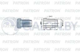 PATRON PHL5100105 Штуцер тормозной трубки универсальный M10X1.0, L=16.7MM, S=10, D=5MM