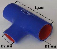 Патрубок T- образный универсальный силикон ID 89*105*25