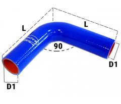 Патрубок угловой 90 град. универсальный силикон ID38х100х100