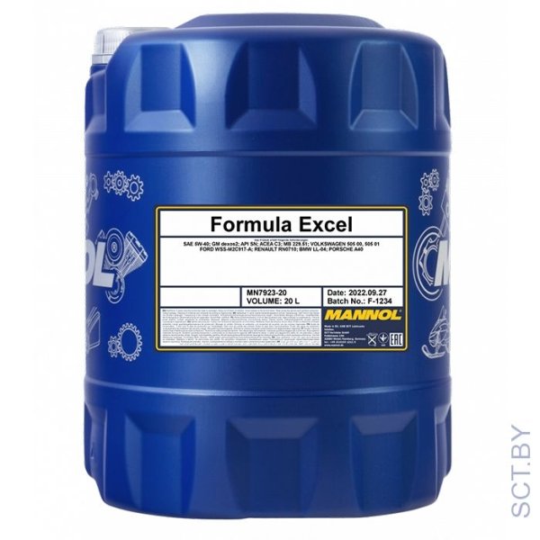 MANNOL Formula Excel 5W-40 7923 20л синтетическое моторное масло